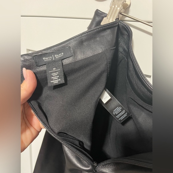 White House Black Market Black Leather Skirt size 10 NWOT - Picture 7 of 13